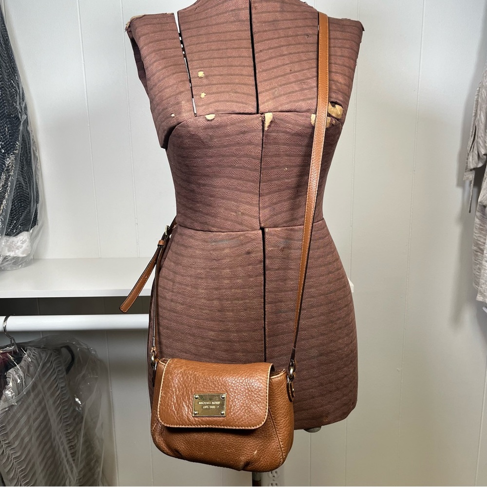 Michael Kors Light Brown Leather Crossbody Bag (Small)